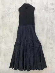 snidel スナイデル swno224237 ニットドッキングコットン ワンピース size0/黒 ■■ レディース