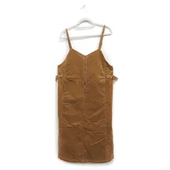 レプシィム ローリーズファーム LEPSIM LOWRYS FARM コーデュロイ ジャンパースカート サロペットスカート ロング丈 無地 コットン 綿 F キャメル 茶 /FT37