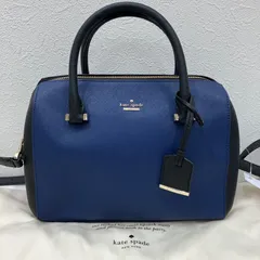 7633　kate spade　ケイトスペード　2way　ハンドバッグ　ショルダーバッグ　レザー　ブラック　黒　ネイビー　紺　レディース　シンプル　きれいめ　上品