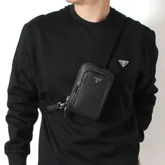 25AWモデル プラダ PRADA メンズ レザー ミニショルダーバッグ スマートフォンケース【NERO】 2ZH195 2BBE F0002/【2025-26AW】m-bag