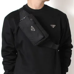 25AWモデル プラダ PRADA メンズ Re Nylon x サフィアーノレザー ベルト ボディバッグ【NERO】 2VL977 2DMG F0002/【2025-26AW】m-bag
