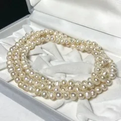 美品/照り良● 本真珠 パール ネックレス ロングネックレス 90.5cm 6~7.6mm