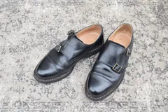 【良品】 Paraboot パラブーツ WILLIAM ウィリアム ダブルモンク ストレート 黒 ブラック UK5.5 / 24cm【W3440】
