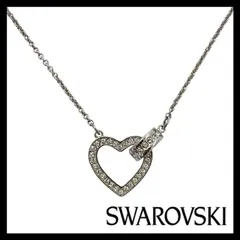 M【SWAROVSKI】Lovely/ラブリー ネックレス ハート クリスタル シルバーカラー ラインストーン パヴェ ペンダント スワロフスキー (59649NM2a②)