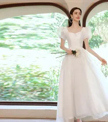 ウェディングドレス 結婚式 写真撮影 花嫁[K](T)