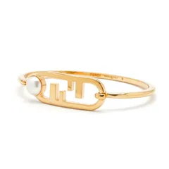 フェンディ FENDI オーロック ブレスレット バングル パール ゴールド