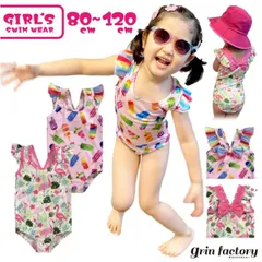 水着 女の子 子供用 ワンピース 子供用水着 80 90 100 110 120 サイズ こども キッズ かわいい 可愛い 大きいリボン アイスキャンディー フラミンゴ ピンク色 レインボー トロピカル フリル 子ども用 ガールズ キッズ水着 水遊び プール