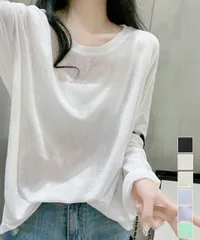 シアートップス重ね着クルーネックTシャツ (T)