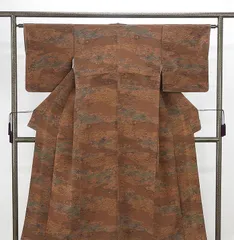 小紋 正絹 二代目南部幸雄作 霞茶屋辻模様 身丈152cm 裄丈62.5cm 小紋