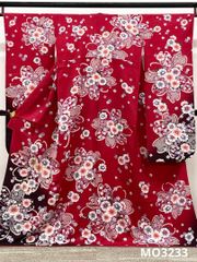 小紋 手描 ちりめん 草花 正絹 反物 - メルカリ