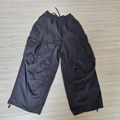 チャコール カーゴ コットン パンツ ワイドパンツ