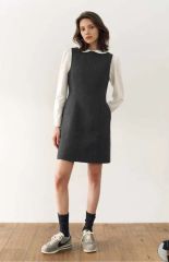 新品 ANDYOU(アンドユー) オデンセ セミ Aライン ミニワンピース チャコール