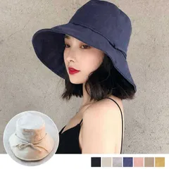 帽子 レディース uvカット 折りたたみ 帽子 リボン付き おしゃれ つば広 帽子(T)