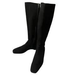 ZM1683 【美品】ミハマ　MIHAMA スエード　黒　ロングブーツ　サイドジップ　高品質　エレガント　日本製　レディース　22.5cm