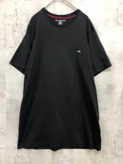 TOMMY HILFIGER トミーヒルフィガー クルーネック ワンポイント 刺繍 Tシャツ sizeM/黒 ■■ メンズ