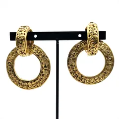 シャネル CHANEL フープ イヤリング メタル ゴールド サークル レディース【中古】