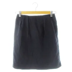 ロペピクニック ROPE Picnic スカート タイト ミニ ジャガード ウールライク 36 濃紺 ダークネイビー /CK15