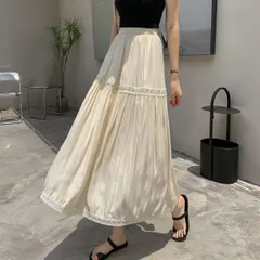 レースロングスカート　フレアスカート (T)