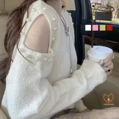 ニットトップス 肩出し ニットソー 長袖