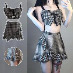 千鳥柄ビキニ2点セット (T)