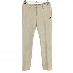 マスターバニー パンツ アイボリー×ライトグレー ストライプ ウール混  レディース 2(L) ゴルフウェア MASTER BUNNY EDITION