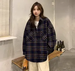 シャツ レディース チェック ジャケット 秋冬 羽織り