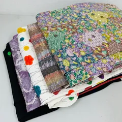 小紋 着物 正絹 5着 着物まとめ売り リメイク材料 m-715