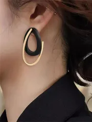 種類2：ブラック/長さ4CM/幅2.8CM/1点 個性 カジュアル 洗練された ピアス (T)