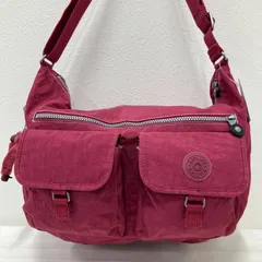 7604　KIPLING キプリング　ショルダーバッグ　チャーム付き　モンキー　ゴリラ　レディース　フロントポケット　ポケット多数　軽量　カジュアル　シンプル　無地