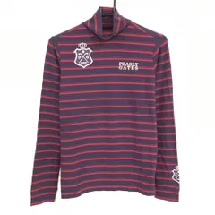 パーリーゲイツ 長袖ハイネックシャツ パープル×ピンク ボーダー レディース 2(L) ゴルフウェア PEARLY GATES