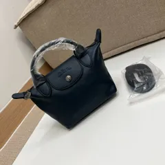 👜✨🌈【新品 未使用】LONGCHAMP Pliage ロンシャン プリアージュトートバッグ 人気 1500　ミニ レザー　牛革　定番デザイン ファション 抜群　ネイビー
