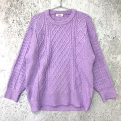 Te chichi TERRASSE テチチテラス ケーブル バックリボン プルオーバー ライトパープル フリーサイズ ◇〇☆