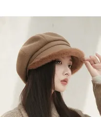 帽子 秋冬 防寒 裏起毛 レディース キャスケット ベレー帽