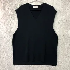 ADAM ET ROPE アダムエロペ 片畦Vネックオーバーニットベスト ネイビー Mサイズ 〇◇☆