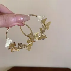 種類1：ゴールド/5.3*5cm/2点セット 欧米風 誇張 耳飾り フープピアス (T)