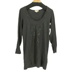 ディーゼル DIESEL フロント ラメ ドット デザイン Uネック ロングカットソー ミニワンピ Y2K レディース import：S 