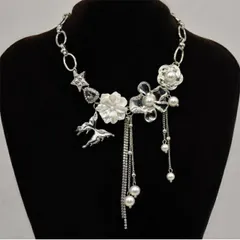 真珠のフリンジのネックレス (T)