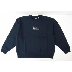 KITH × Peanuts Serif Crewneck スヌーピー クルーネック スウェット XL ネイビー メンズ ◆FG7154
