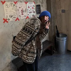 ムートンコート レディース ダウンライナー 切り替え ペイズリー柄 レトロ ゆったり 防寒 冬 アウター M251219-6