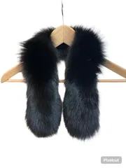 RE340 【美品】SAGA FURS サガファー　小さめ　ショール　ストール　ブラック　レディース