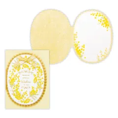 【メール便】グリーティングカード 多目的 二つ折りカード リボンミモザ 日本ホールマーク メッセージ かわいい グッズ 