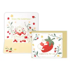 【メール便】くまのプーさん グリーティングカード 多目的 立体ミニカード ストロベリー ディズニー 日本ホールマーク メッセージカード キャラクター グッズ 