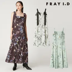 【SALE30%OFF】【即納】 フレイアイディー FRAY I.D ワンピース 25秋冬 リボンディテールフローラルワンピース ロング丈 ノースリーブ 花柄 fwfo255077