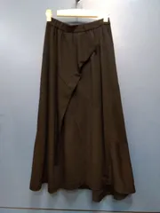 M9　コムデギャルソン　tricot COMME des GARCONS 黒ウールロングスカート　変形、アシンメトリー　ウール100%　フレアスカート　TT−040060