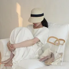 ハット 帽子 麦わら帽子 UVカット レディース シンプル  韓国 ファッション 雑貨 かわいい おしゃれ 北欧 送料無料 [K] (T)