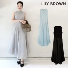 【SALE40%OFF】【即納】 リリー ブラウン LILY BROWN ワンピース 25秋冬 フレアニットドッキングワンピース  ロング丈 ノースリーブ lwno254176