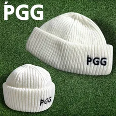 PGG by PEARLY GATES ピージージー パーリーゲイツ ゴルフ 日本製 5Gニット ウール混 ロゴ刺繍 ショートビーニー ニット帽 帽子 268-2187002 定価9千 オフホワイト FR ▲008▼51114w02