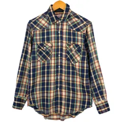 古着 70年代 ラングラー Wrangler 長袖 ライトネルチェックシャツ USA製 メンズM相当/eaa602630