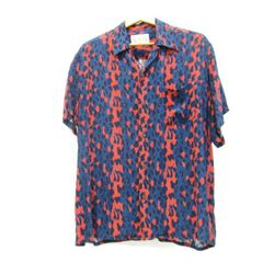 WACKO MARIA LEOPARD HAWAIIAN SHIRT SIZE:L Men's Clothing □UF4422