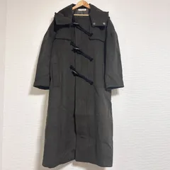 訳あり PINUE 23AW ロングダッフルコート ウール混 ゆったりめ フード付き トグルボタン&ジップ ロングコート オリーブ S